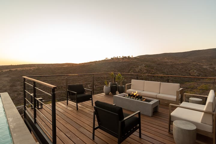 Outdoor seating with the whole valley in front of you